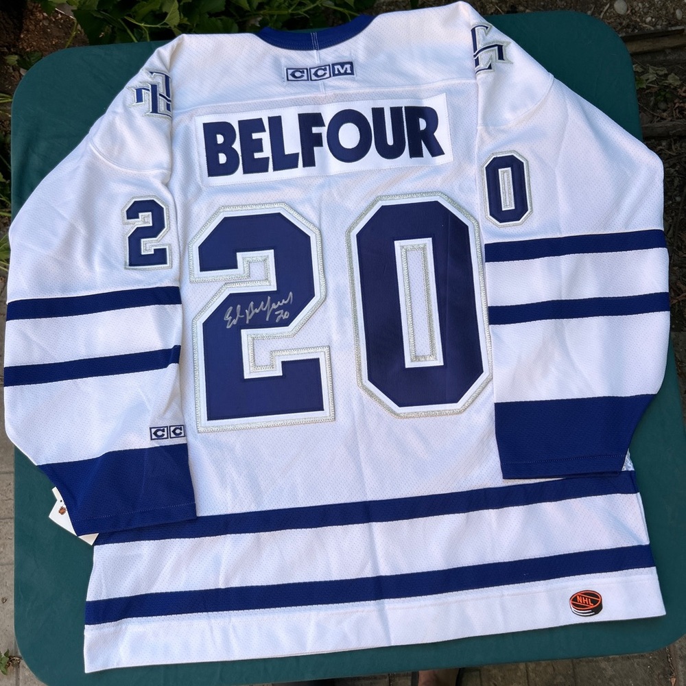 Ed Belfour Signed NHL Toronto Maple Leafs CCM Jersey
Size XL
Brand New W/ Tags